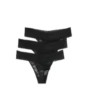 Lindex Brief Thong Low Lacey 3 Pack - Black - XS