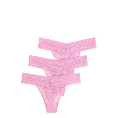 Lindex Brief Thong Low Lacey 3 Pack - Pink - XS