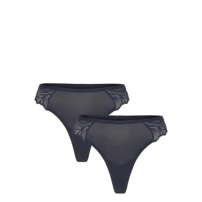 Lindex Brief Thong Reg Blenda Co W La - Navy - M