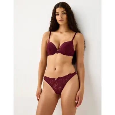 Lindex Brief Thong Regular Lydia - Burgundy - S
