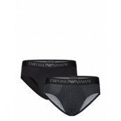 Men's Knit 2-Pack Brief Kalsonger Y-front Briefs Black Emporio Armani