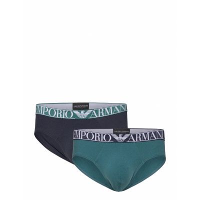 Men's Knit 2-Pack Brief *Villkorat Erbjudande Kalsonger Y-front Briefs Marinblå Emporio Armani