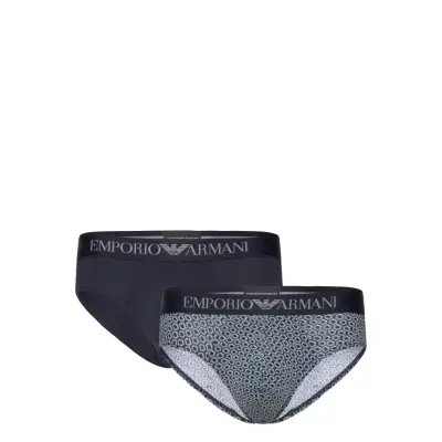 Men's Knit 2-Pack Brief Kalsonger Y-front Briefs Navy Emporio Armani