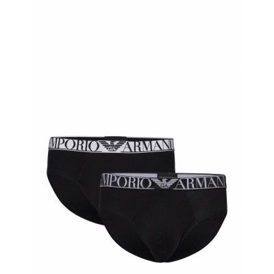Men's Knit 2-Pack Brief *Villkorat Erbjudande Kalsonger Y-front Briefs Svart Emporio Armani