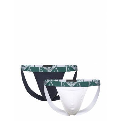 Men's Knit 2-Pack Jockstrap Kalsonger Y-front Briefs Marinblå Emporio Armani