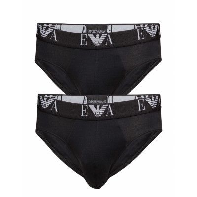 Mens Knit 2Pack Brie *Villkorat Erbjudande Kalsonger Y-front Briefs Svart Emporio Armani