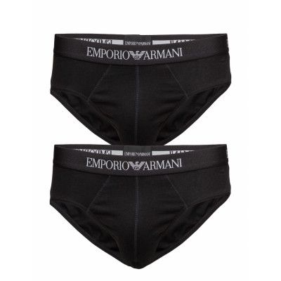 Mens Knit 2Pack Brie Kalsonger Y-front Briefs Svart Emporio Armani