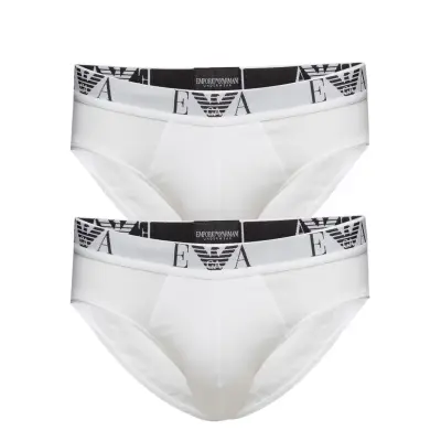 Mens Knit 2Pack Brie Kalsonger Y-front Briefs Vit Emporio Armani