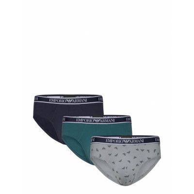 Men's Knit 3-Pack Brief Kalsonger Y-front Briefs Navy Emporio Armani
