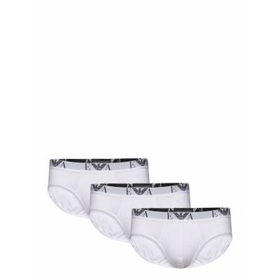 Men's Knit 3Pack Brief Kalsonger Y-front Briefs White Emporio Armani