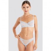 NA-KD Lingerie Lace Edge Dotted Brief - Blue