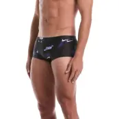 NIKE SWIM Nike Hydrastrong Multi Print Square Leg Brief - Black - 48