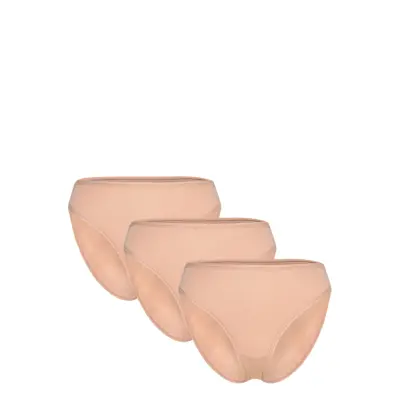 Organic Basics Core High-Leg Briefs 3-Pack - Beige - XL