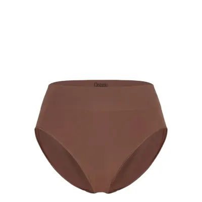 Organic Basics Smooth High-Leg Briefs - Brown - L