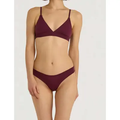 Organic Basics Soft Touch Veil High-Leg Briefs - Burgundy - M