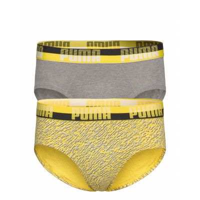Puma Noise Aop Brief 2p Kalsonger Y-front Briefs Gul PUMA