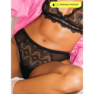 Understatement Underwear Lace Period Cheeky - Black - S