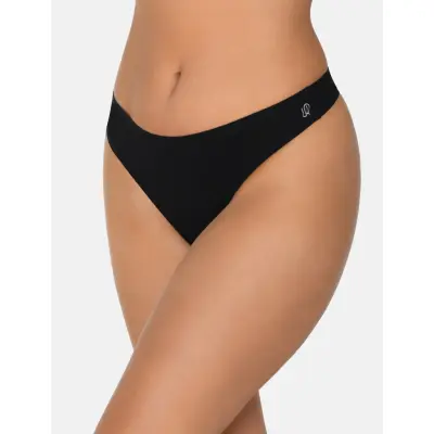 URBAN QUEST 3-Pack Women Bamboo String Brief - Black - M